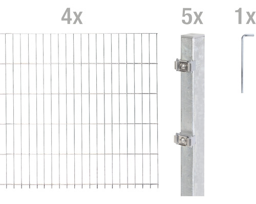 Doppelstabmattenset ALBERTS 6/5/6 800 x 100 cm feuerverzinkt