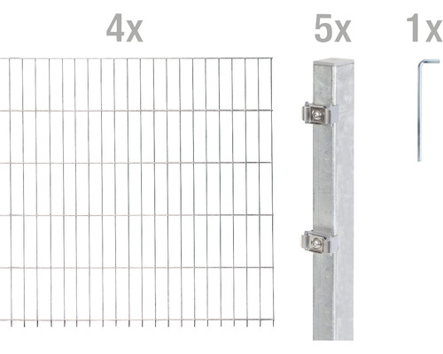 Doppelstabmattenset ALBERTS 6/5/6 800 x 140 cm feuerverzinkt