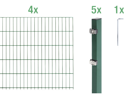 Ensemble de panneaux rigides double fils ALBERTS 6/5/6 800 x 160 cm vert