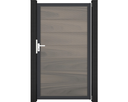 Portillon simple GroJa Flex Grande tirant universel prémonté sans poteaux cadre anthracite 100 x 180 cm bicolore co-extrudé