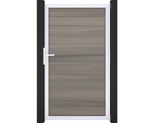 Portail à un vantail GroJa Flex DIN universal cadre argent 100 x 180 cm bicolore co-extrudé