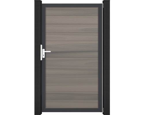 Portillon simple GroJa Flex tirant universel prémonté sans poteaux cadre anthracite 100 x 180 cm bicolore co-extrudé