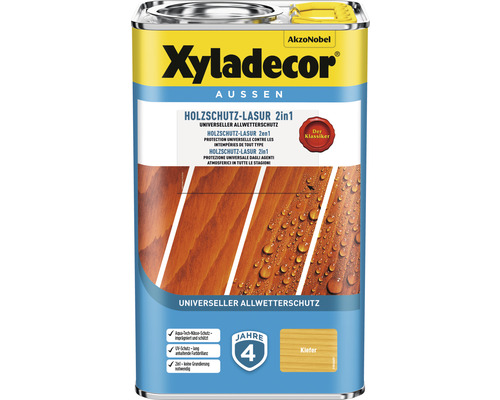 Lasure de protection du bois XYLADECOR 2 en 1 extérieur pin 4 l