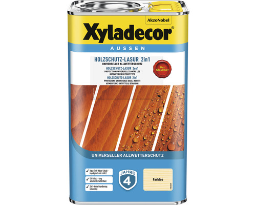 Lasure de protection du bois XYLADECOR 2 en 1 extérieur incolore 4 l