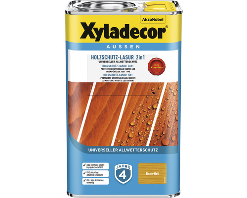 Lasure de protection du bois XYLADECOR 2 en 1 extérieur chêne clair 4 l