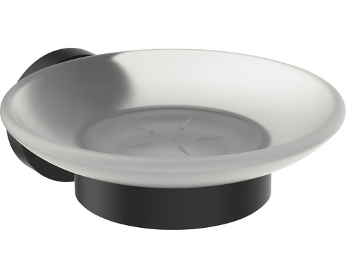 Porte-savon mural en verre et métal