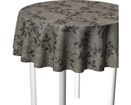 Nappe Style Plus Linette Robust Leaf marron Ø 140 cm