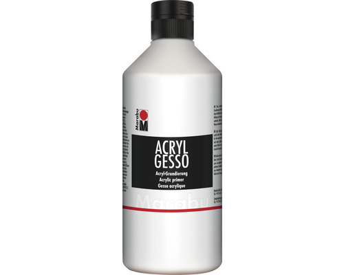 Apprêt acrylique Gesso à base d'eau blanc 500 ml