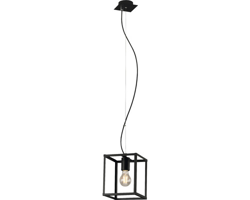Suspension avec abat-jour en forme de cube et ampoule