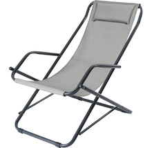 Fauteuil de jardin avec coussin de tête et cadre en acier