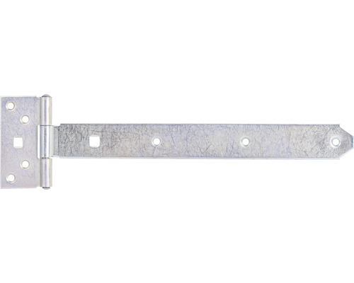 Penture droite type 124 léger, 300 x 33 mm galvanisé, passivé en couche épaisse Charnière de porte en T en métal