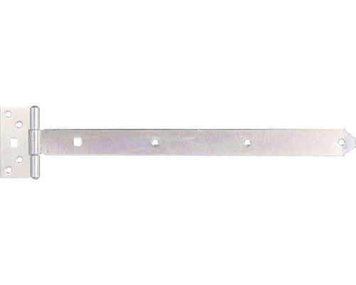 Penture droite type 124 léger, 400 x 33 mm galvanisé, passivé en couche épaisse Charnière en T pour porte