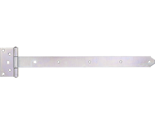 Penture droite type 126 lourd, 500 x 40 mm galvanisé, passivé en couche épaisse Penture à scellement pour portes en bois