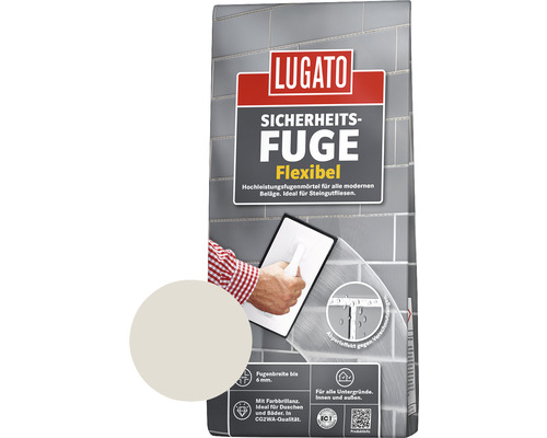 Lugato Fugenmörtel Sicherheitsfuge Flexibel silbergrau 1 kg