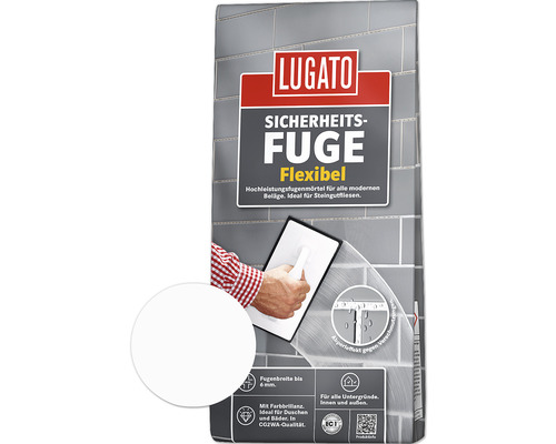 Mortier de jointoiement Lugato joint de sécurité flexible blanc 1 kg