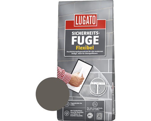 Lugato Fugenmörtel Sicherheitsfuge Flexibel anthrazit 5 kg