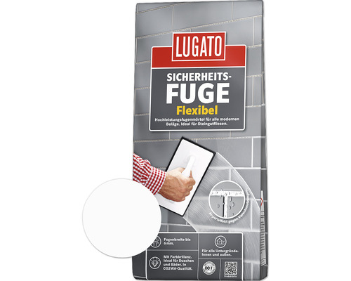 Mortier de jointement Lugato joint de sécurité flexible blanc 5 kg