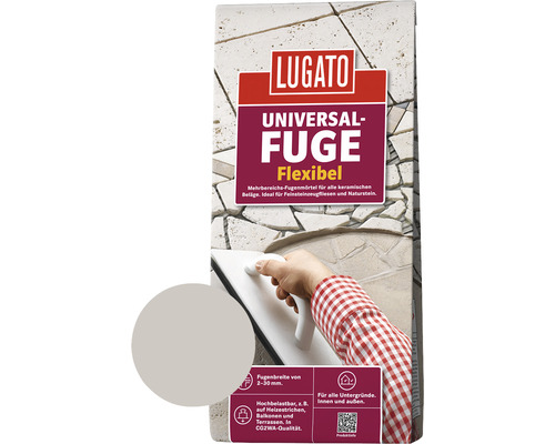 Lugato Fugenmörtel Universalfuge granitgrau 5 kg Lugato Universal Fuge flexibel Fugenmörtel Verpackung