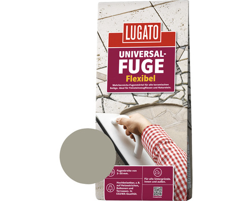 Lugato Fugenmörtel Universalfuge steingrau 5 kg Verpackung Lugato Universal Fuge Flexibel Fugenmörtel