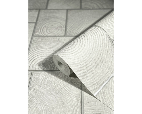 Rouleau de papier peint avec motif de rondelles d''arbre