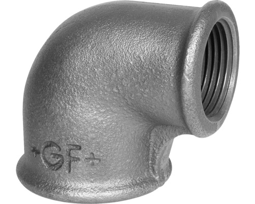Coude à 90° en fonte malléable Georg Fischer +GF+ n°90 1 1/2 " x 1 1/4 " FI Raccord coudé en fonte 90 degrés avec filetage intérieur
