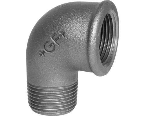 Coude à 90° en fonte malléable Georg Fischer +GF+ n°92 1 1/2 " FI x 1 1/2 " FE