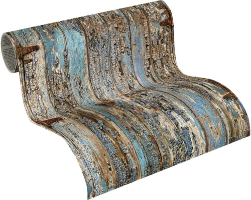 Tapetenrolle mit Holzplankenoptik