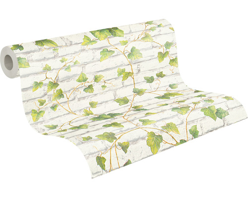 Rouleau de papier peint avec motif de briques et de lierre