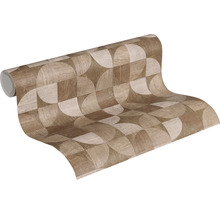 Papier peint intissé 36913-4 Metropolitan Stories aspect bois marron beige