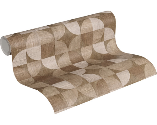 Tapetenrolle mit geometrischem Holzdekor
