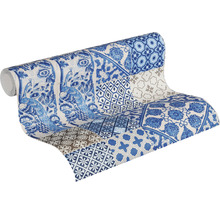 Vliestapete 36923-1 Metropolitan Fliese blau-beige