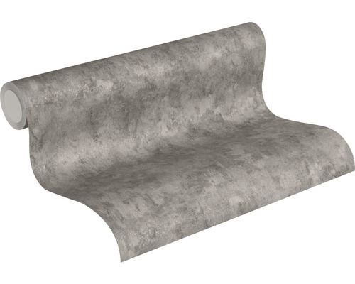 Rouleau de papier peint gris aspect béton