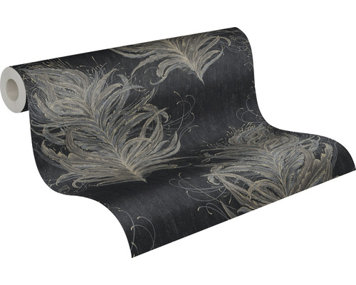 Rouleau de papier peint avec motif de plumes