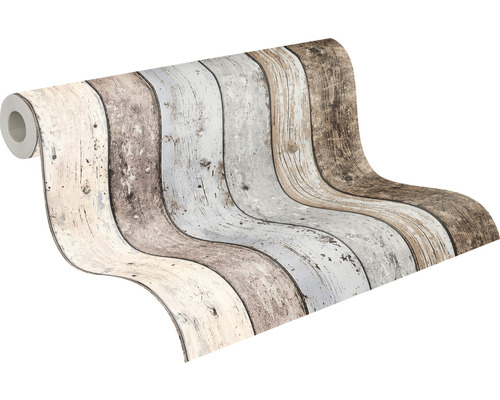 Rouleau de papier peint avec motif de planches en bois