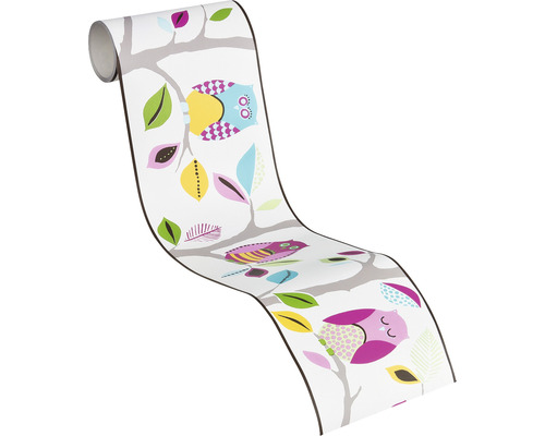 Tapetenrolle mit Eulenmuster auf Ästen