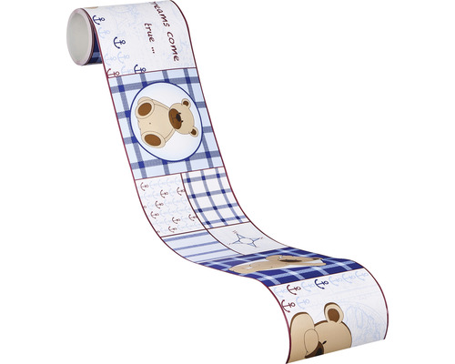 Bordüre mit Bären-, Anker- und Karomuster