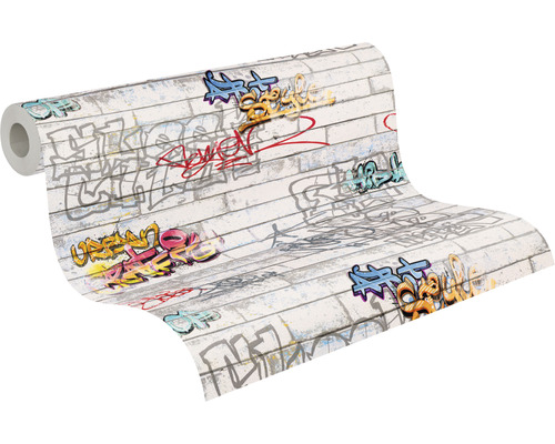 Rouleau de papier peint avec motif graffiti