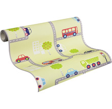 Rouleau de papier peint avec motifs de routes, de véhicules et de ville pour enfants
