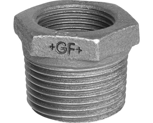 Réducteur en fonte malléable Georg Fischer +GF+ n°241 1 1/4 " FI x 1 1/2 " FE Raccord réducteur en fonte malléable avec filetage