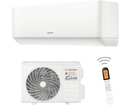 Climatiseur Hantech avec unité intérieure, unité extérieure et télécommande