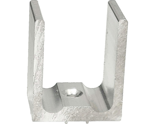 Adaptateur 10 pièces Vario 27,8x19,5 mm aluminium argent Profilé en U en aluminium avec trou