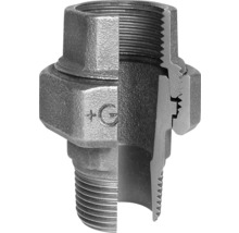 Eisenfittings mit Innengewinde, Aussengewinde und Dichtflächen