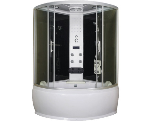 Douche à vapeur Sanotechnik Cuba CS25 1300x1300x2150 mm anthracite clair Cabine de douche hammam avec baignoire pour la salle de bain