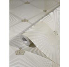 Rouleau de papier peint avec couronnes et motifs géométriques