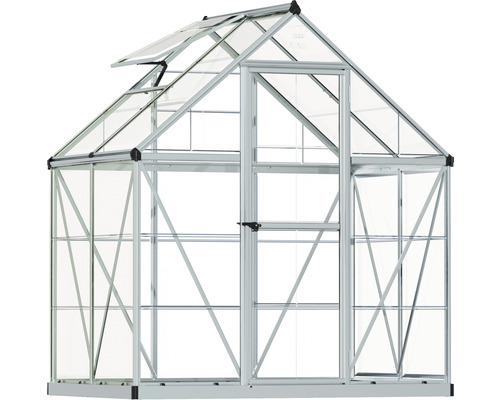 Serre avec fenêtre de toit et porte