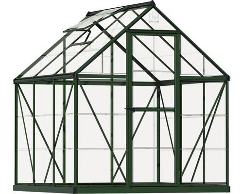 Serre avec cadre en aluminium et panneaux de verre