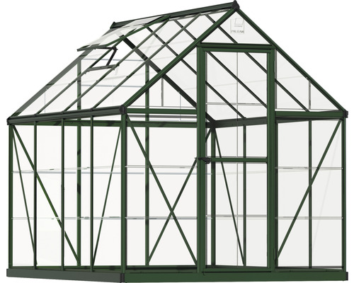 Serre avec étagères, porte et fenêtre