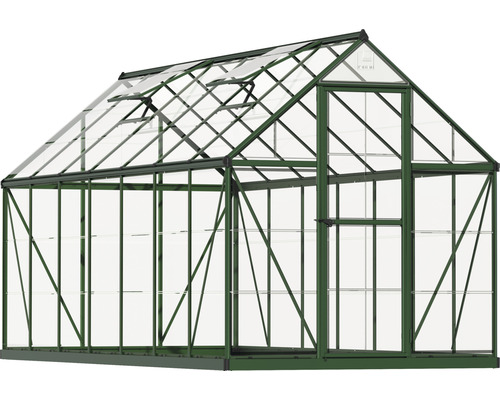 Serre avec cadre et panneaux de verre