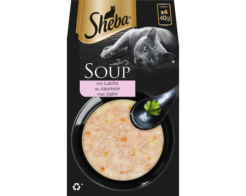 Nourriture pour chats Sheba Classic soupe avec filet de saumon 4x40g