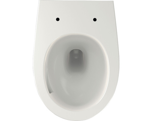 WC suspendu en céramique, vue de dessus